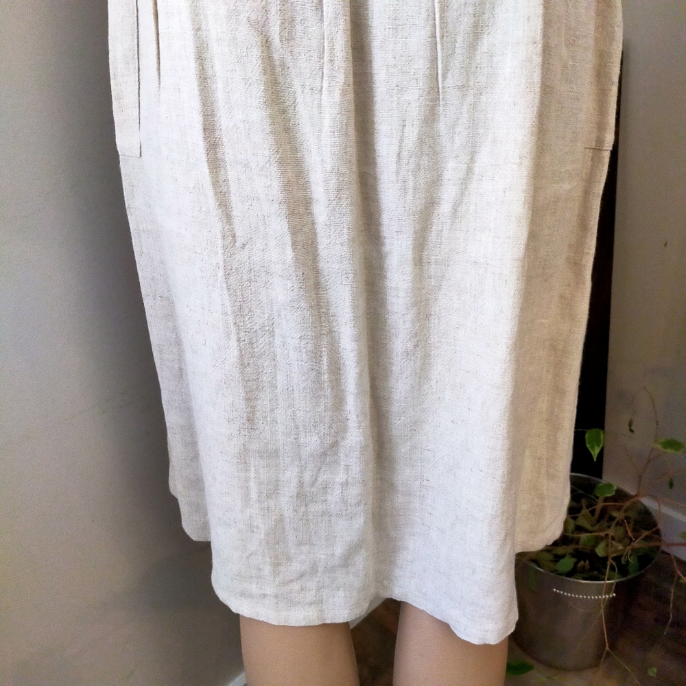 Shopkeepers Cottage linen skirt Cream Artisan Button Down Cotton Blend Midi - Picture 7 of 11